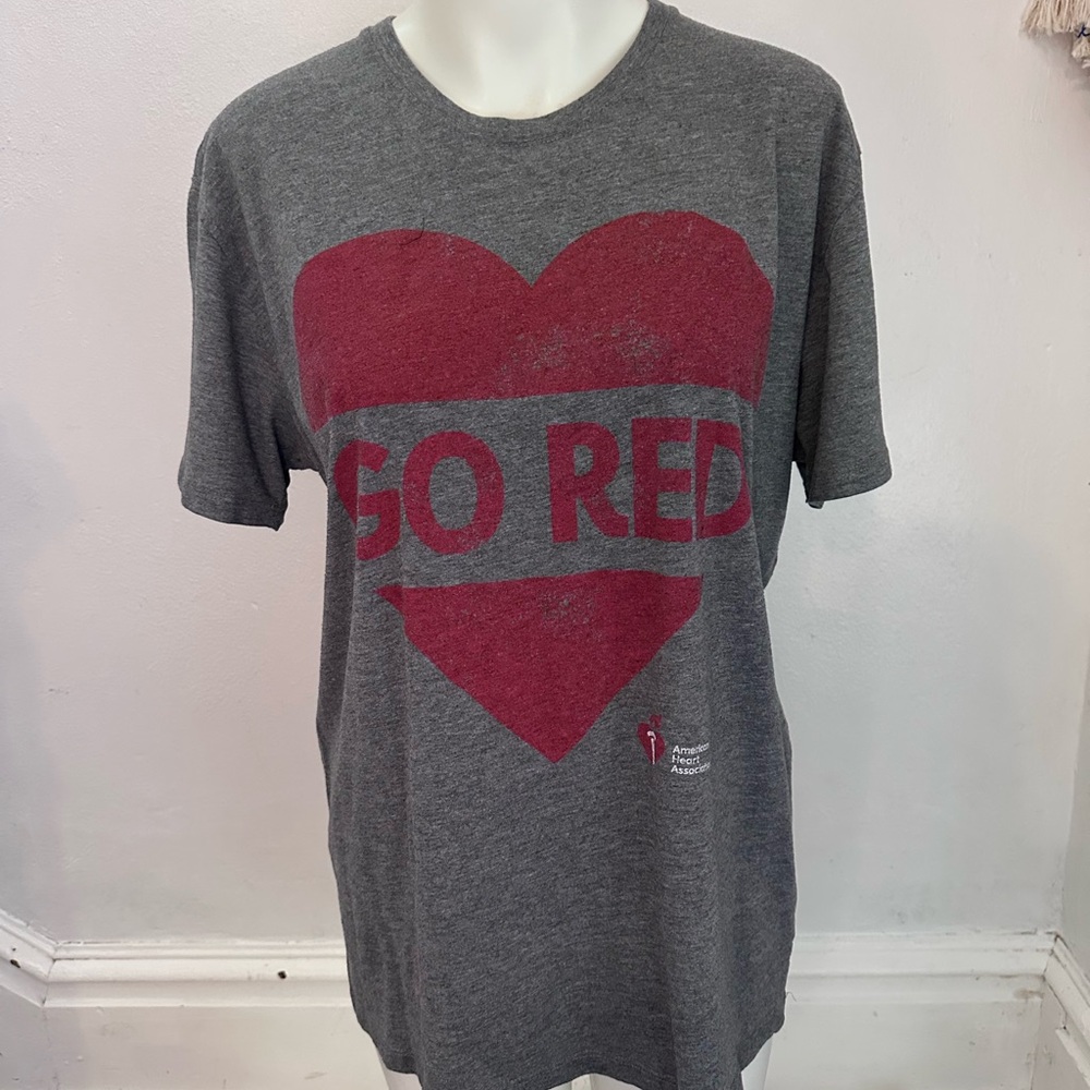 Gray and Red Heart Graphic Men's Shirt
